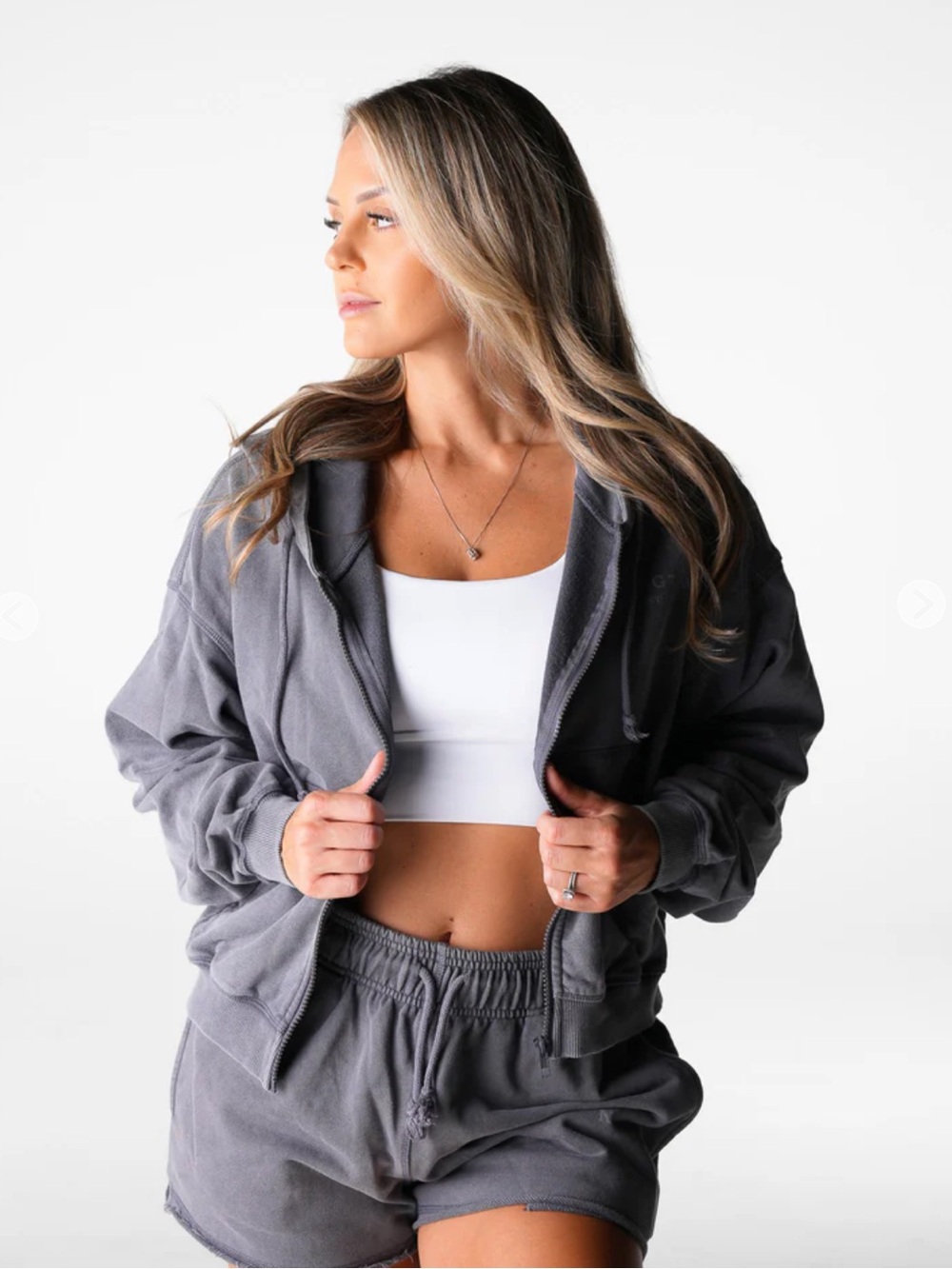 NVGTN Charcoal Gray Hoodie Top